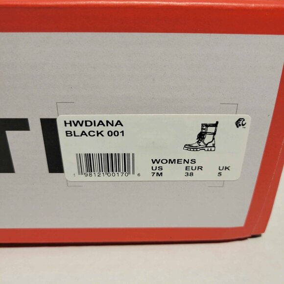 Hunter Women's Diana Waterproof Lace-Up Rain Boots in Black - Picture 3 of 10